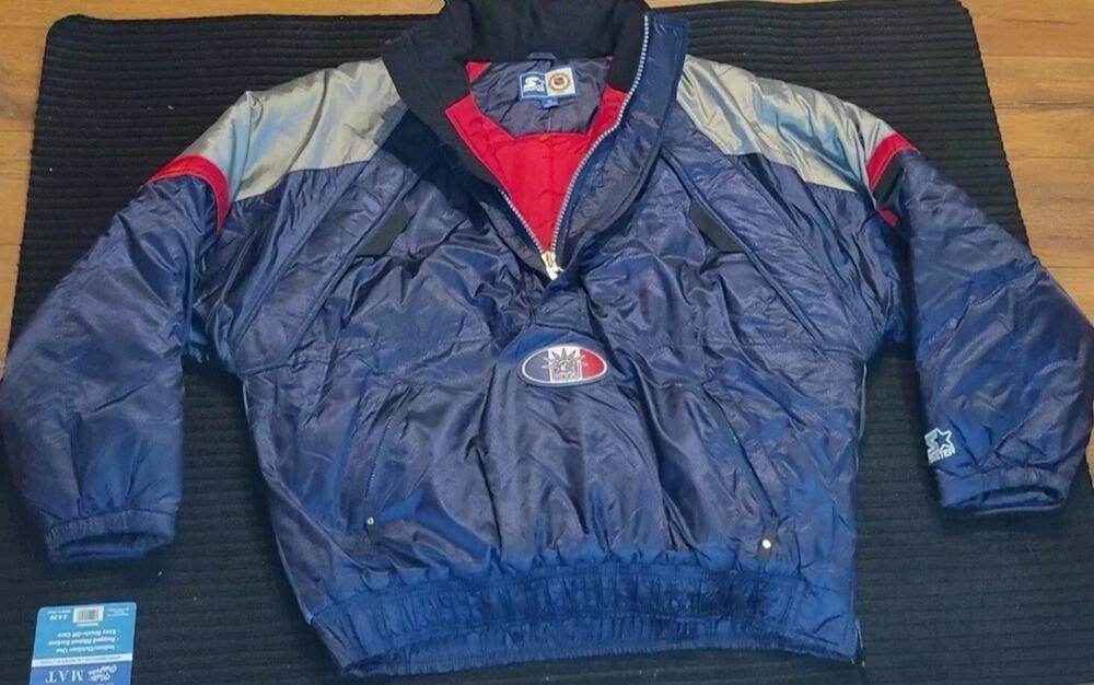 Vintage New York Rangers Starter Quarter Zip Puffer Jacket Sz XL Pullover 90s
